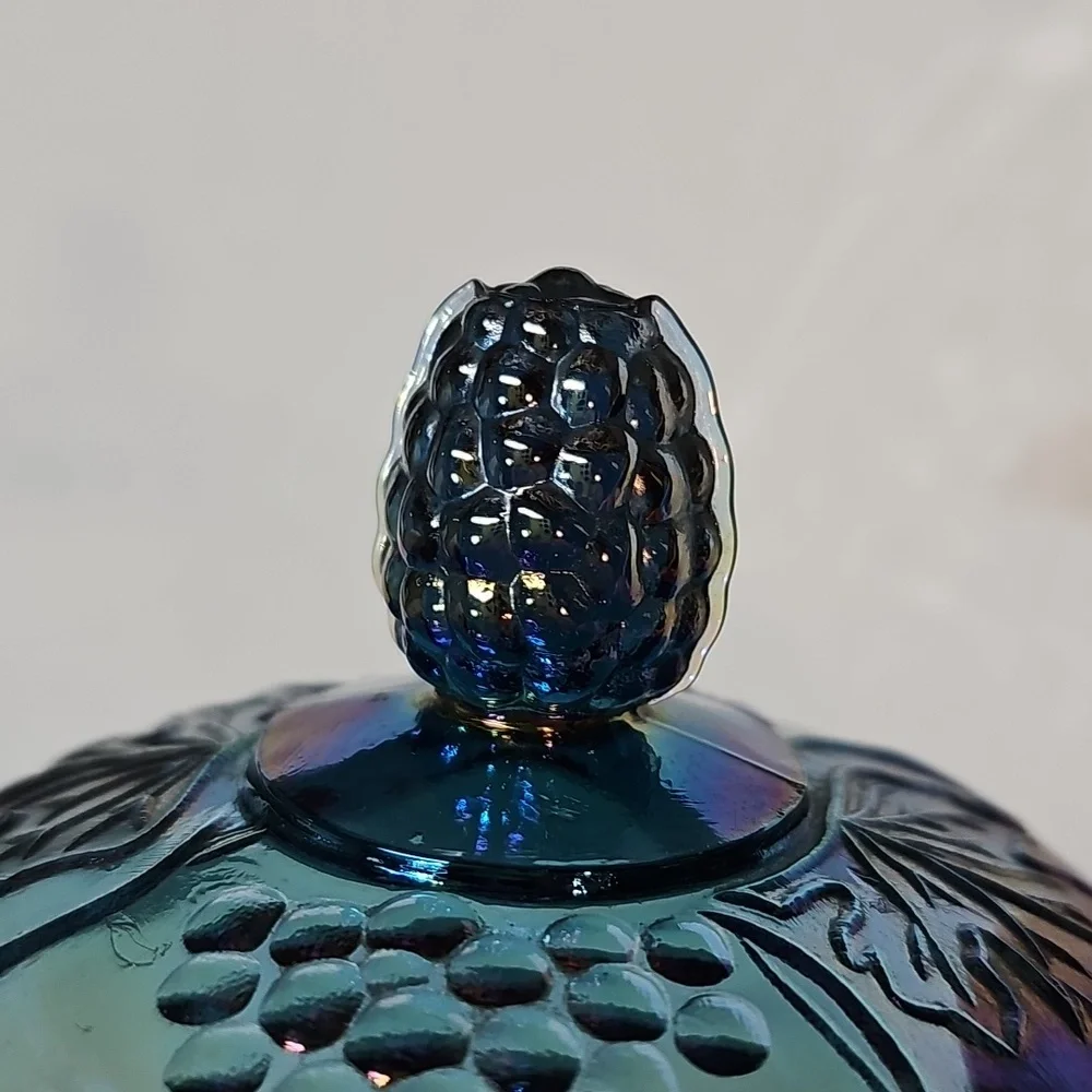 Vintage Indiana Glass Blue Carnival Glass 